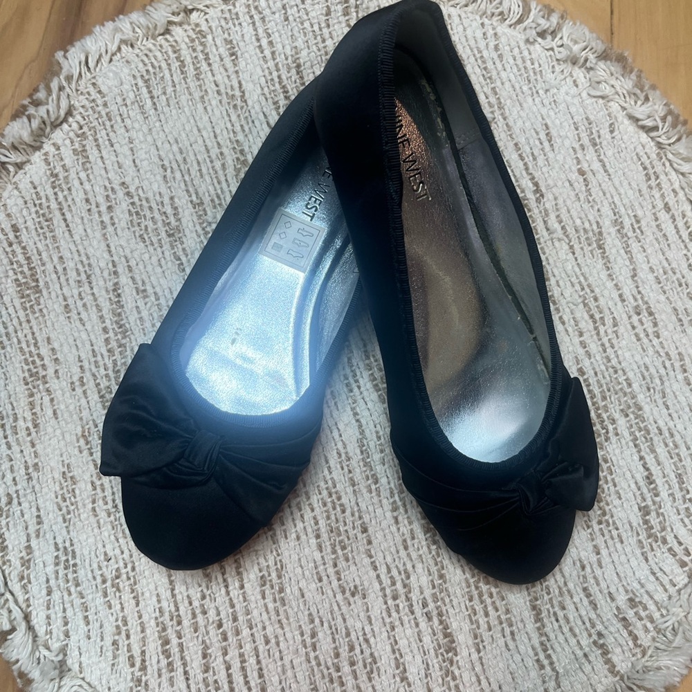 Nine West Black Bow Kids Dress Shoes